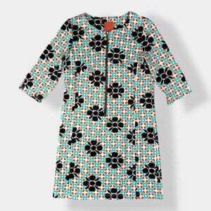 Tracy Negoshian Geometric Floral Shift Dress